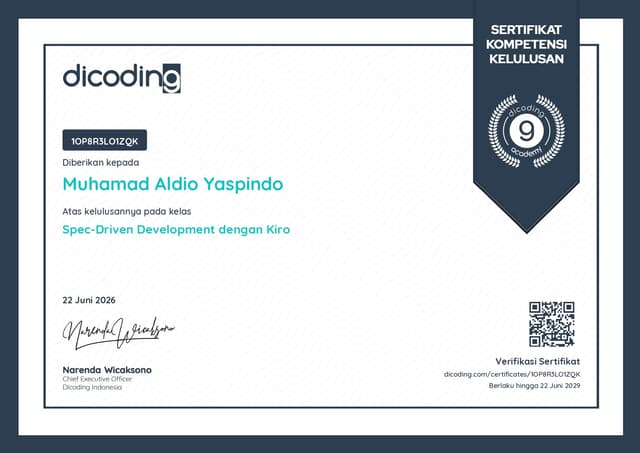 Dicoding - Spec Driven Development dengan Kiro